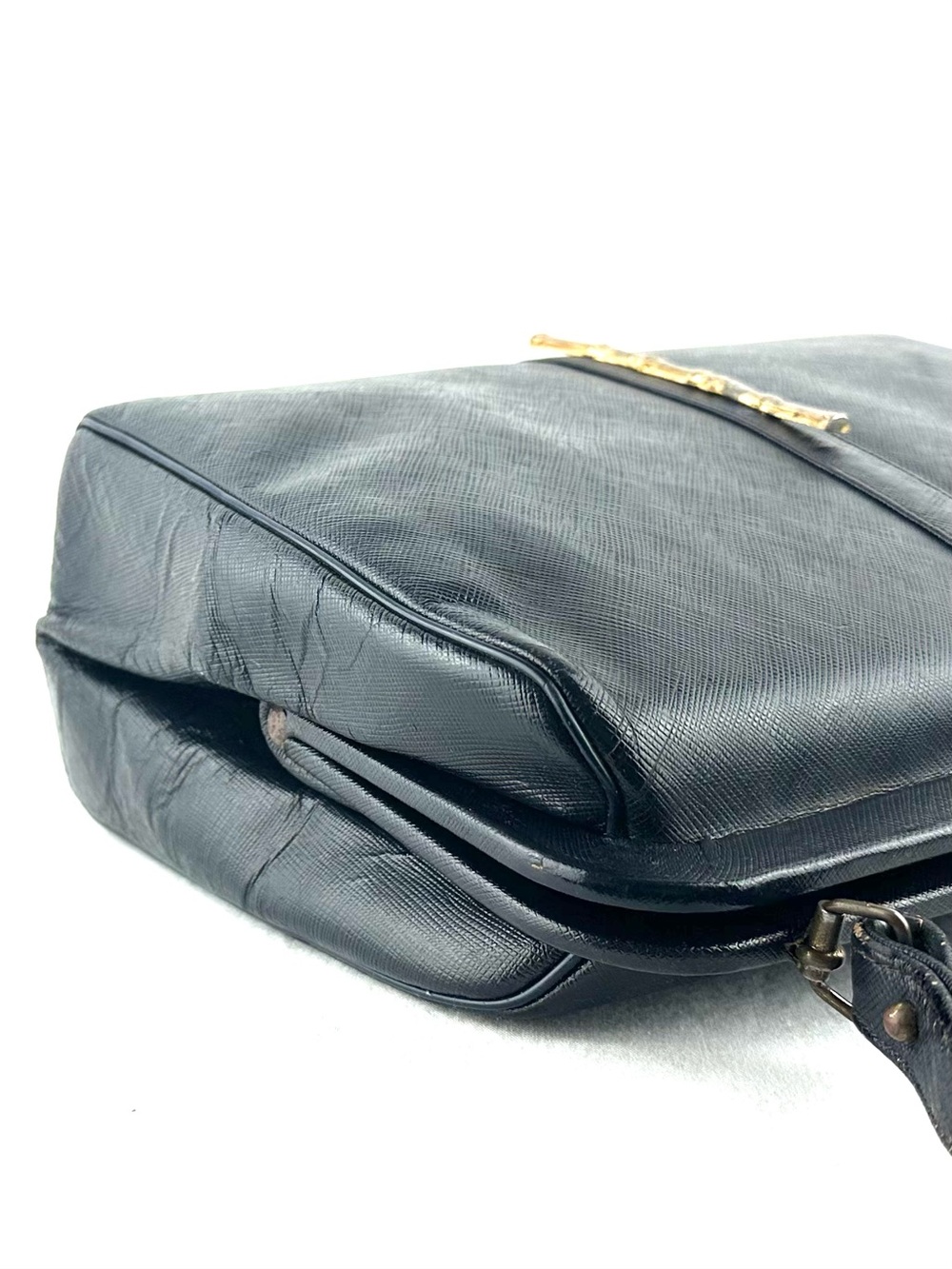 Vintage 1950s Creations by International Black Leather Top-Handle Bag - Picture 15 of 16